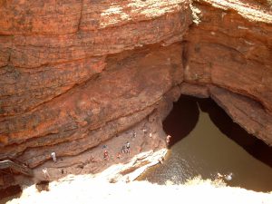 The garden of Eden, Kings canyon. Bij 45 graden in de schaduw heerlijk skinny dippen