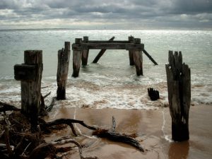 Oude aanlegplaats van de eerste europeanen in de baai van Melbourne