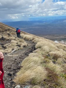 De afdaling van de Tongariro crossing